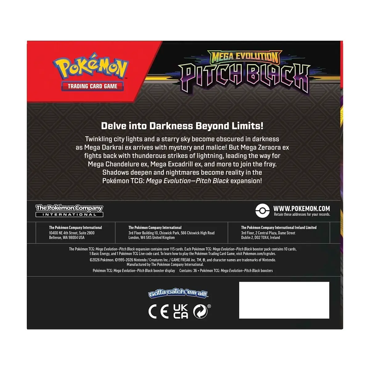 Pokémon TCG: Mega Evolution-Pitch Black Booster Display Box (36 Packs) - Image 4